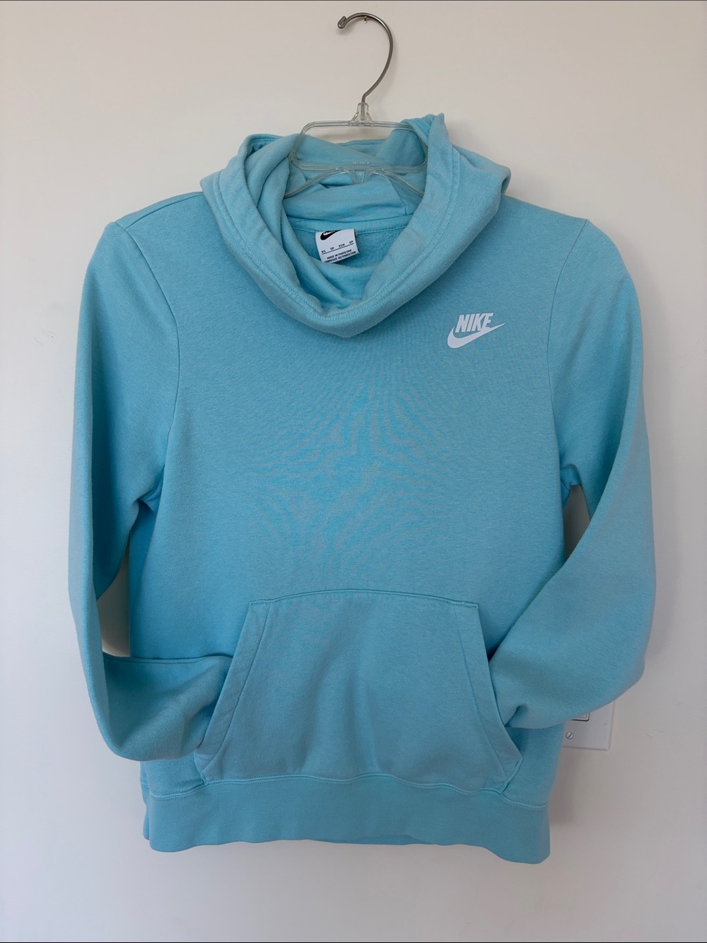 Nike Women's Sky Blue Cowl Neck Pullover Sweatshirt